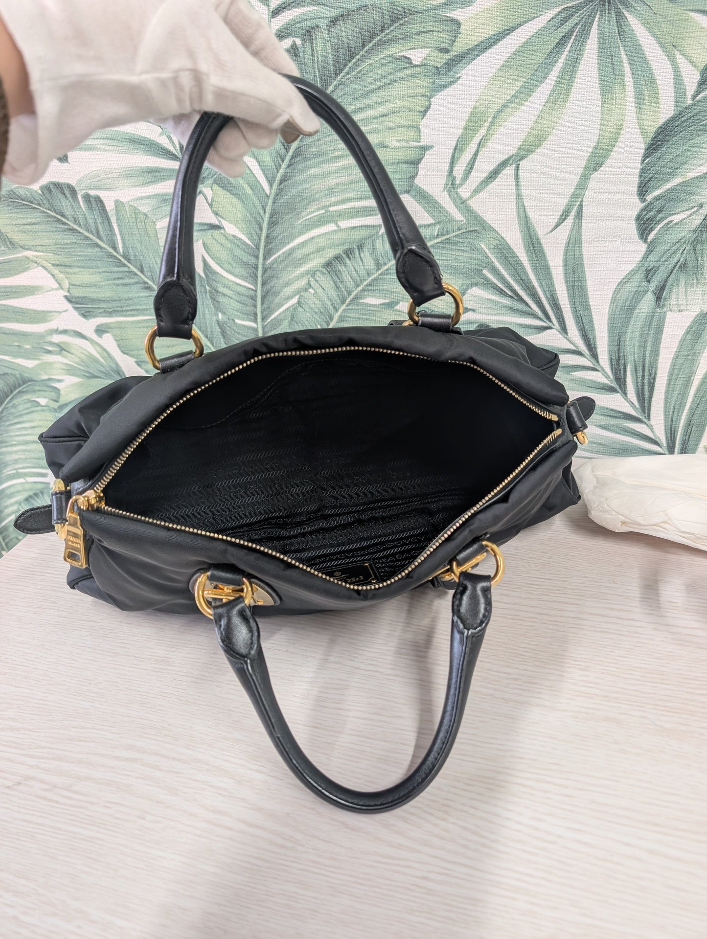 Tessuto Nylon Convertible Top Handle Long Tote