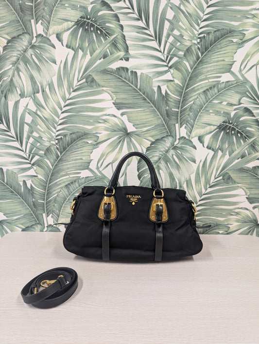Tessuto Nylon Convertible Top Handle Long Tote