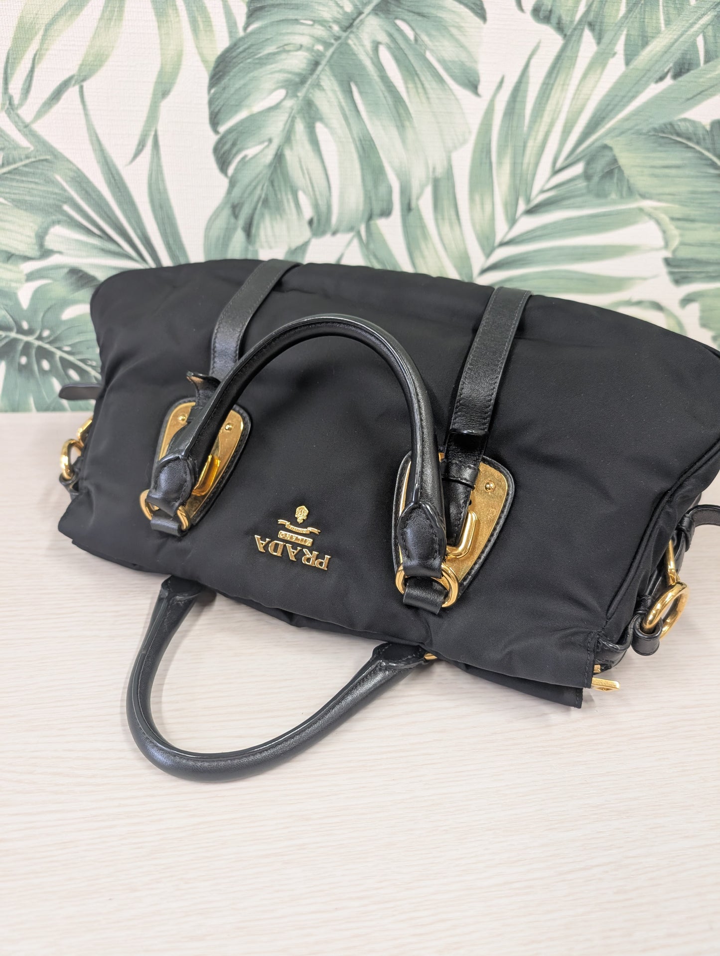 Tessuto Nylon Convertible Top Handle Long Tote