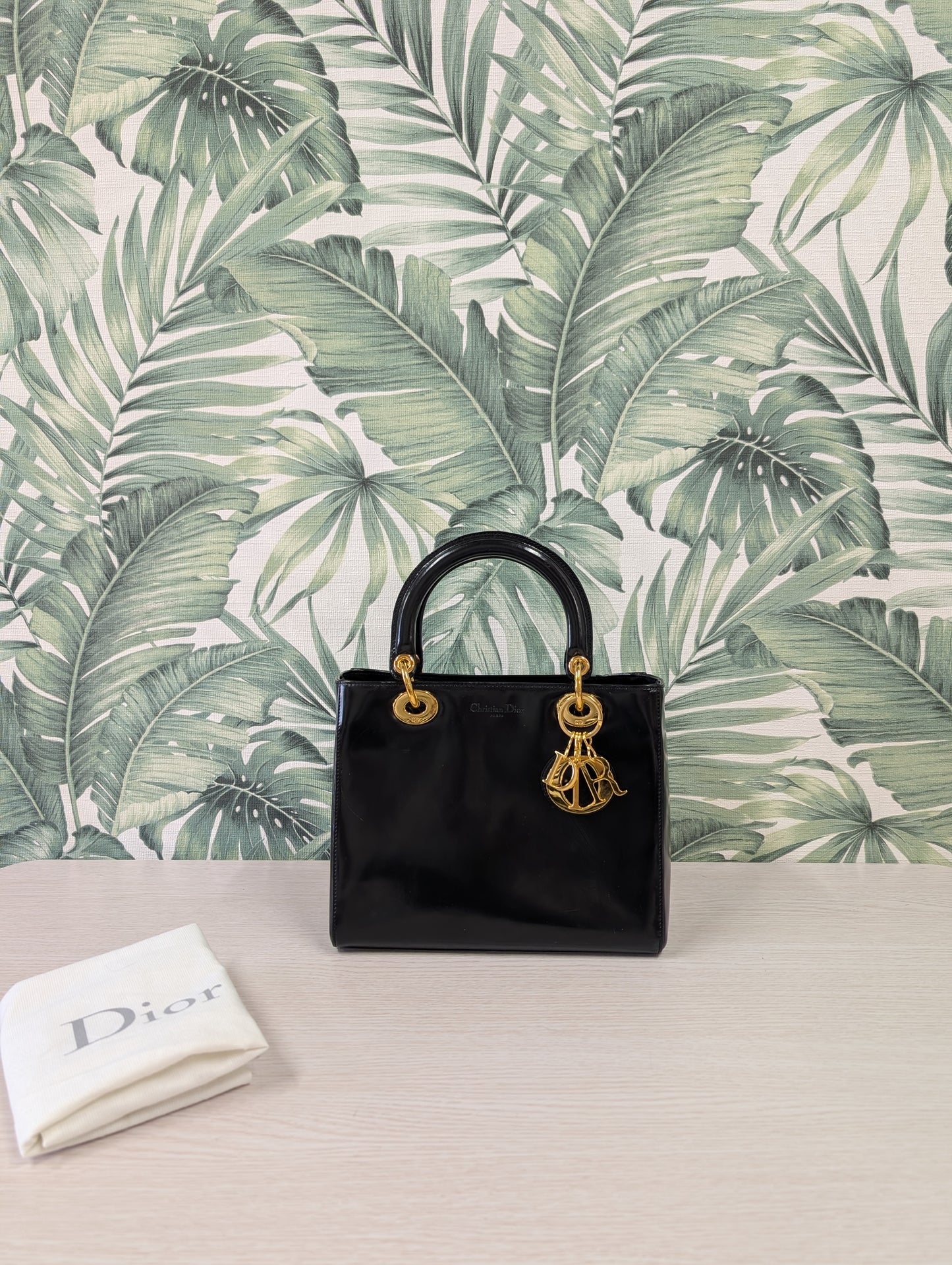 Lady Dior Smooth Patent Leather Medium