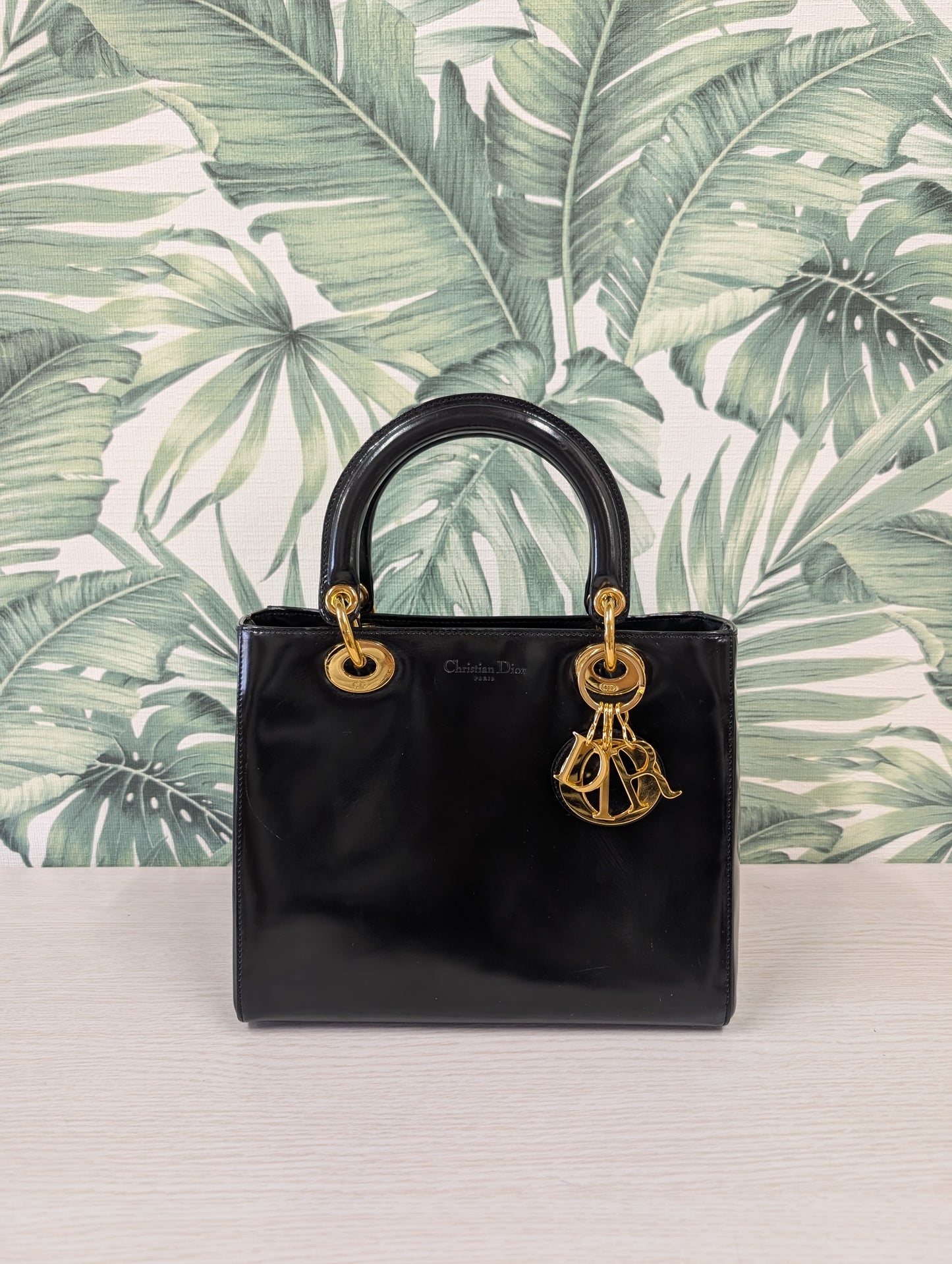 Lady Dior Smooth Patent Leather Medium