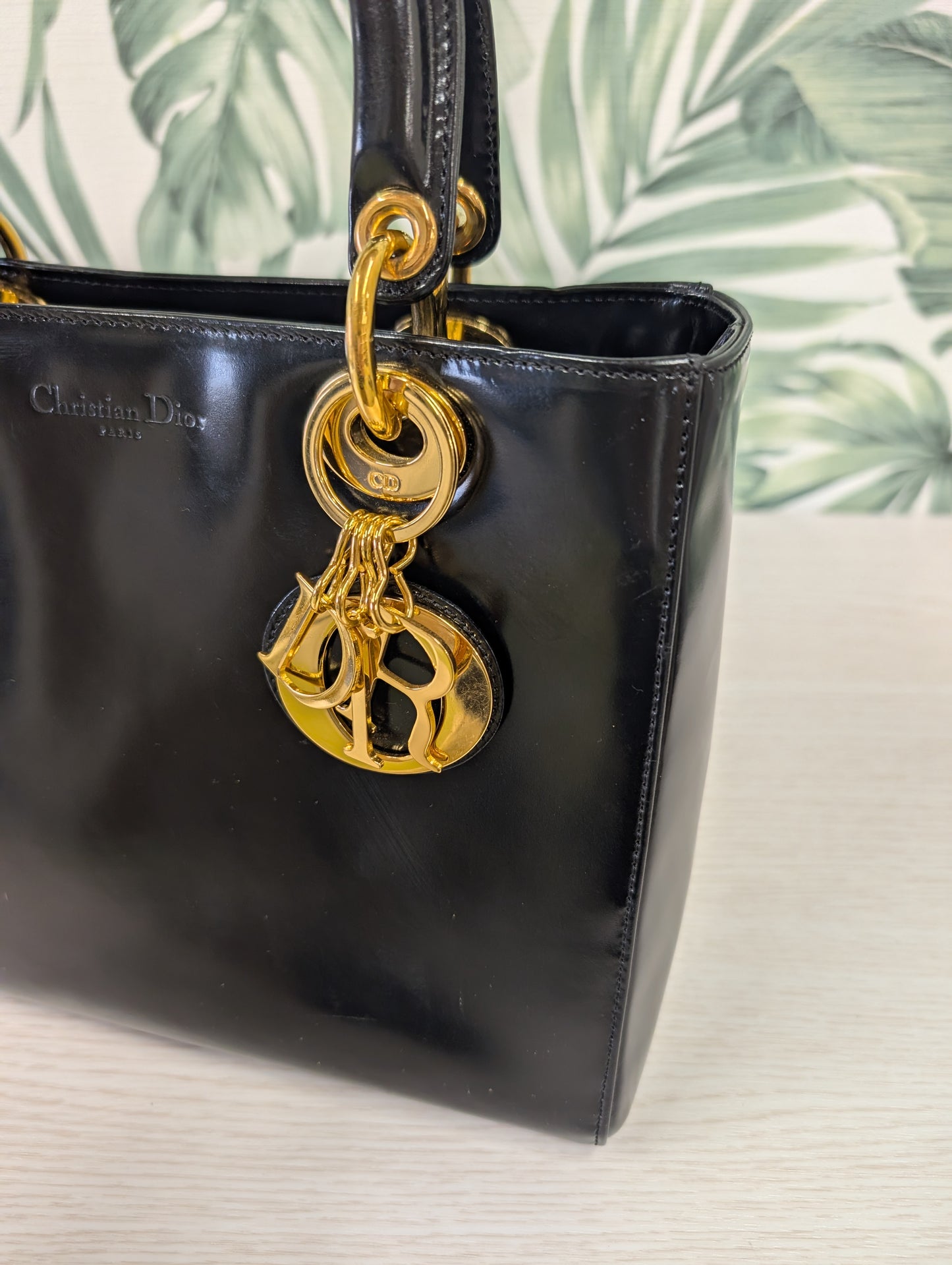 Lady Dior Smooth Patent Leather Medium