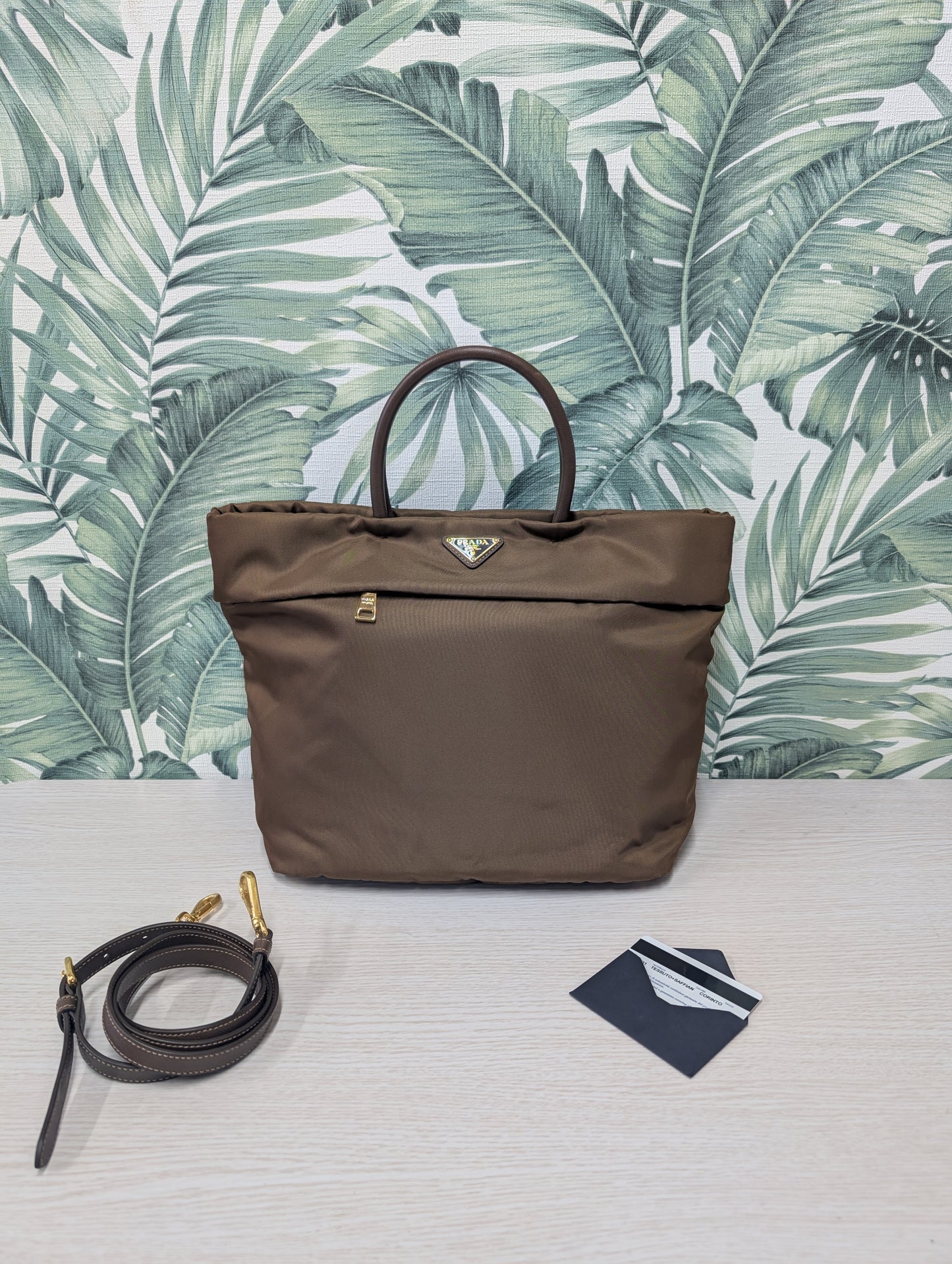 Tessuto Nylon Convertible Shopping Tote Bag Small
