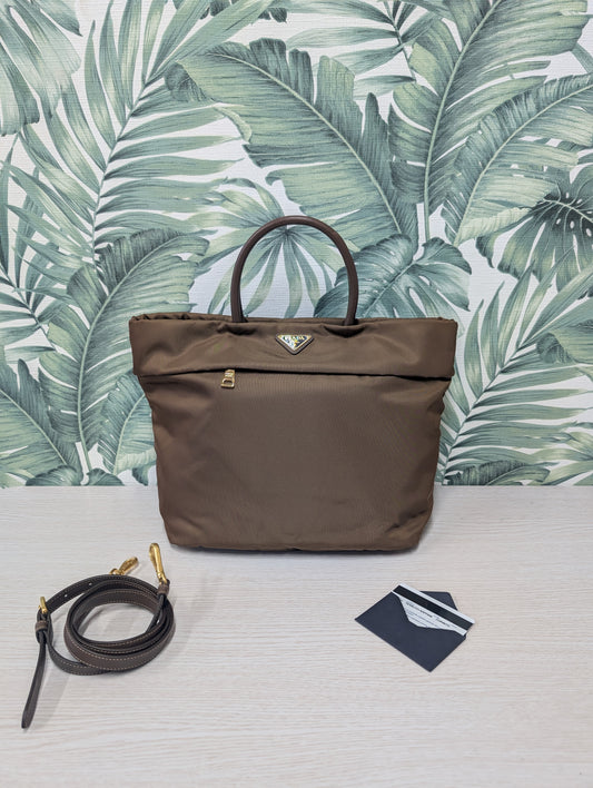 Tessuto Nylon Convertible Shopping Tote Bag Small
