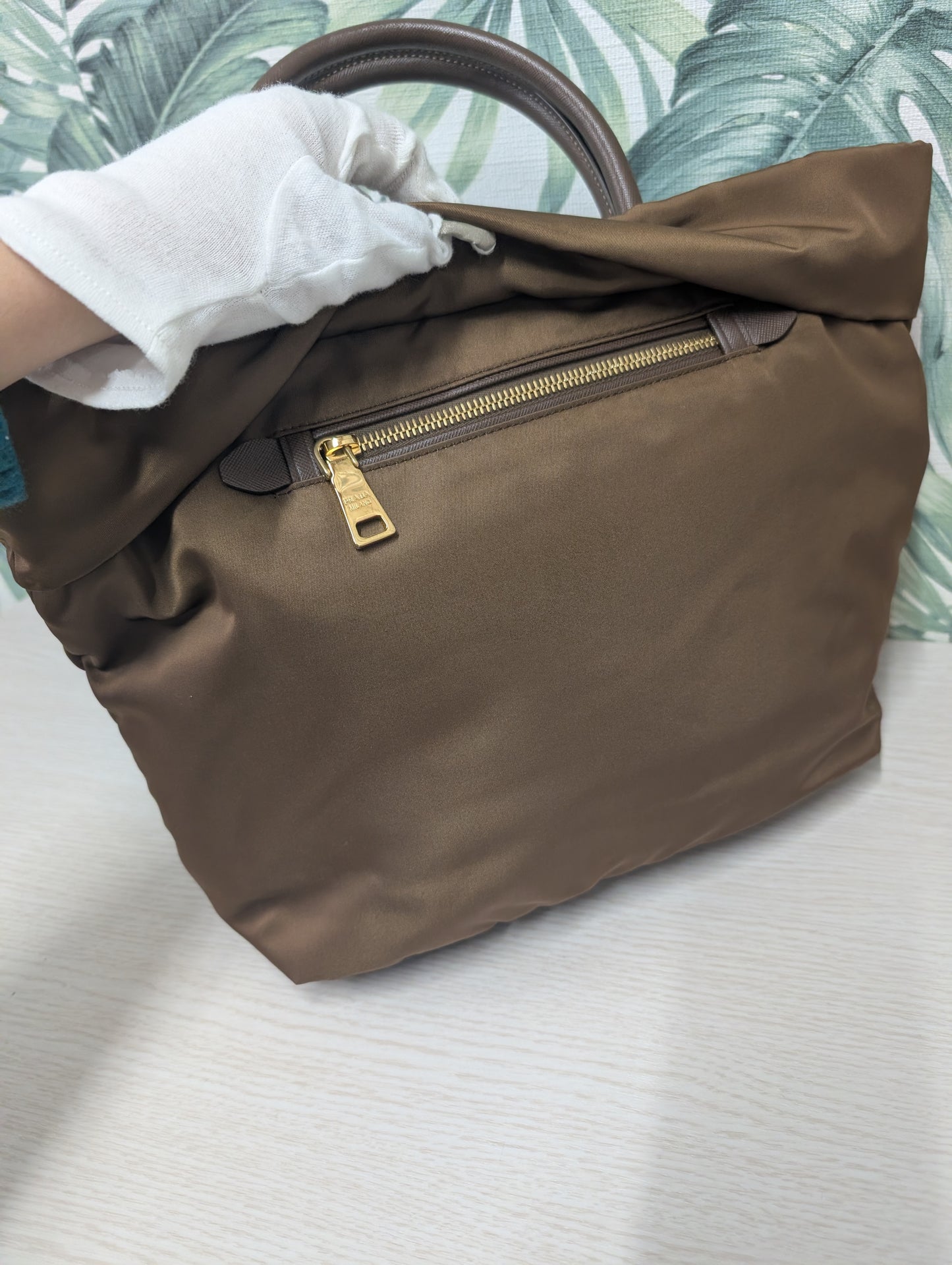 Tessuto Nylon Convertible Shopping Tote Bag Small