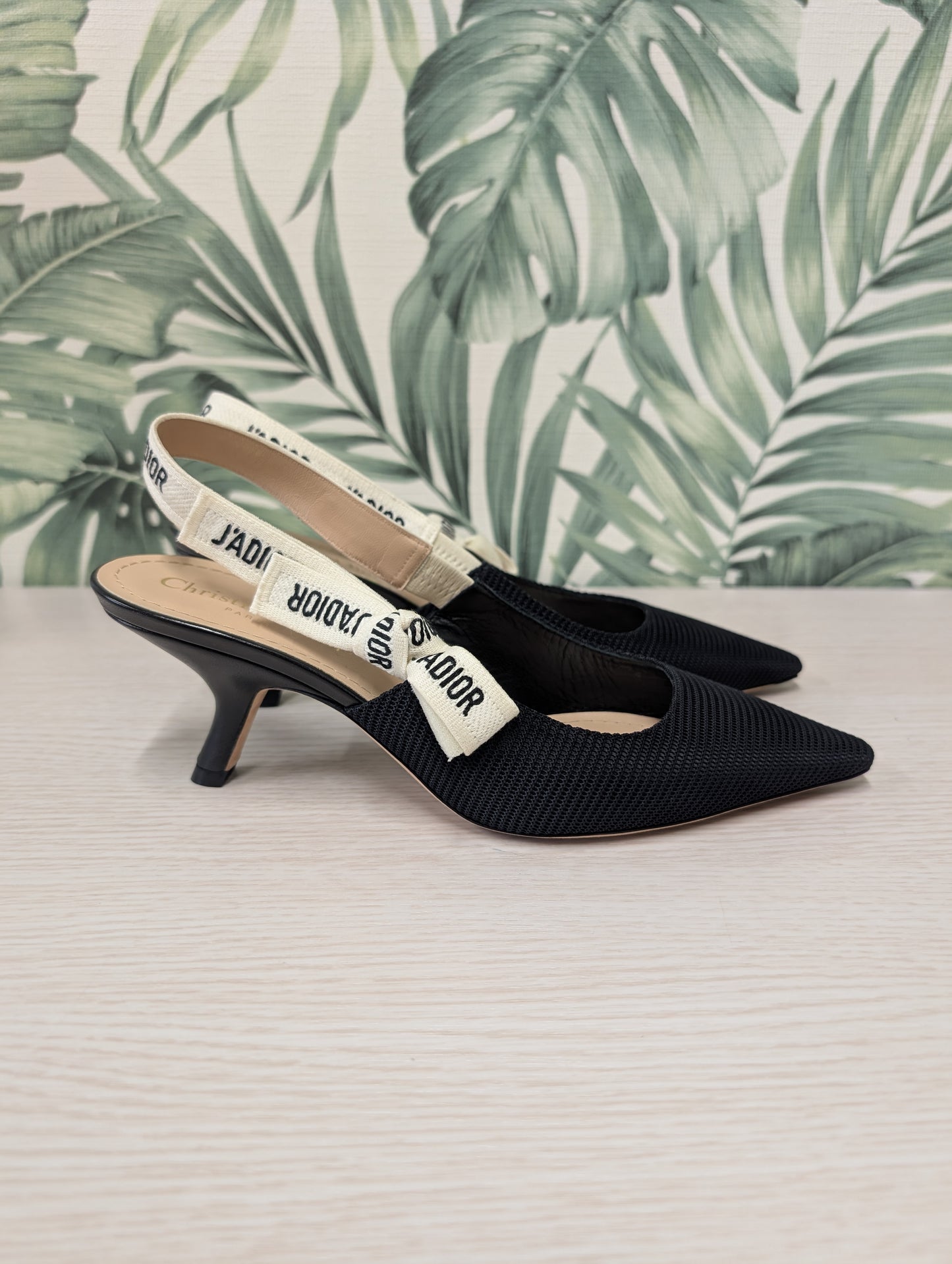 J'adior Fabric Ribbon Kitten Heel 38D