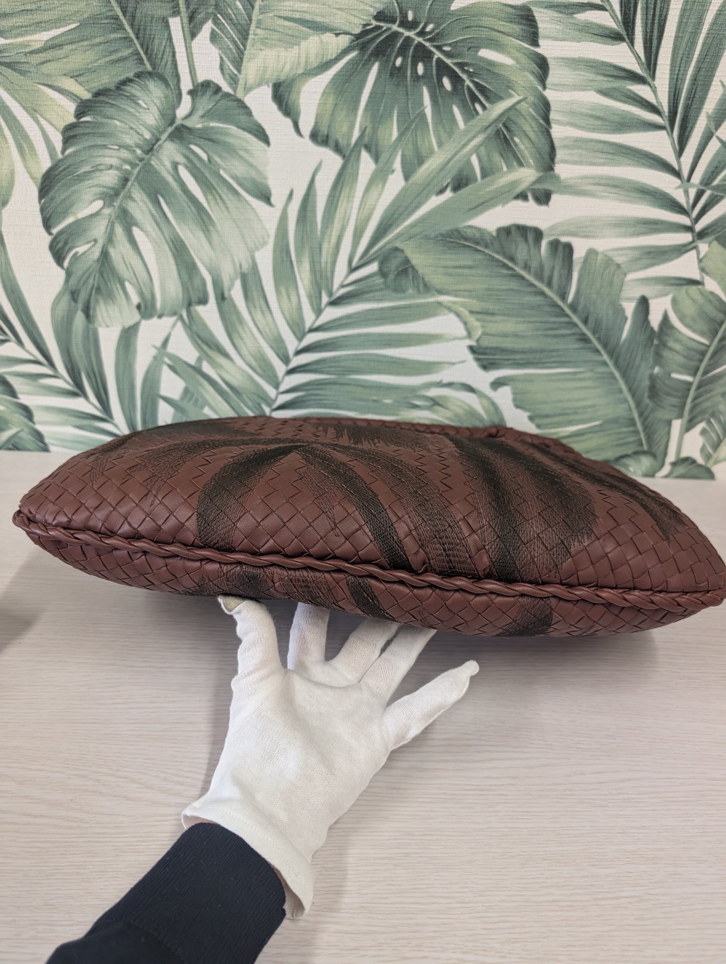 Intrecciato Woven Nappa Leather Embroidered