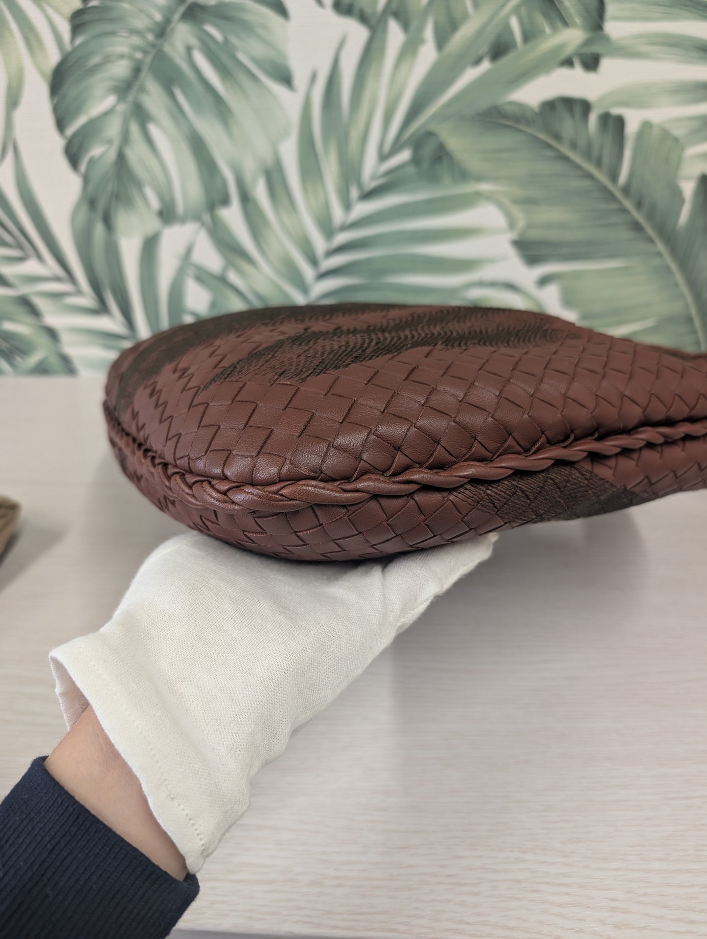 Intrecciato Woven Nappa Leather Embroidered