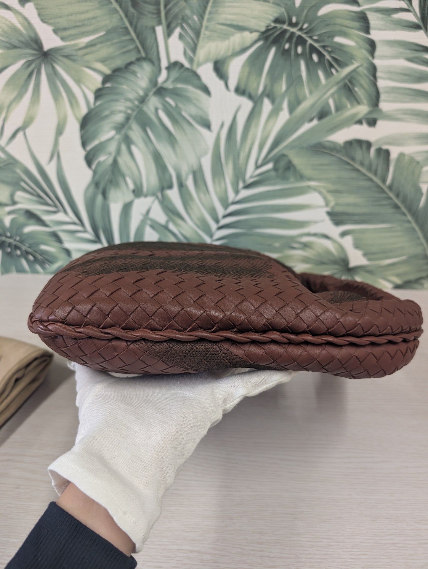Intrecciato Woven Nappa Leather Embroidered