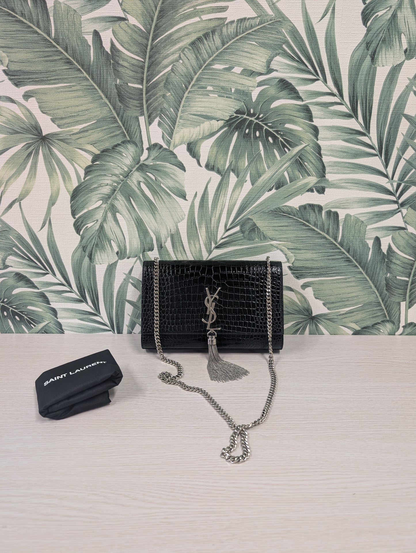 Kate Croc Embossed Tassel Medium