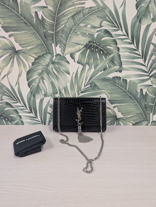 Kate Croc Embossed Tassel Medium