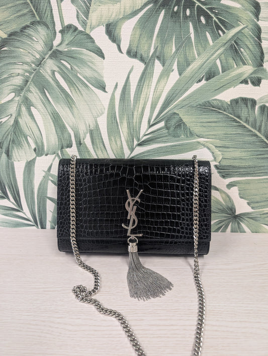 Kate Croc Embossed Tassel Medium