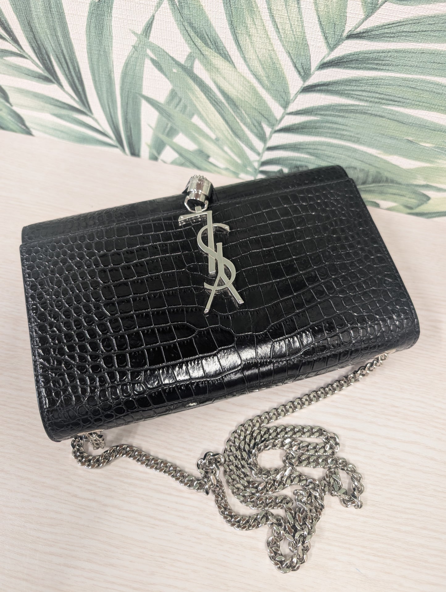 Kate Croc Embossed Tassel Medium