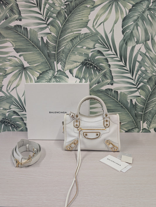 Chevre Gold Metallic Edge Hardware City Mini