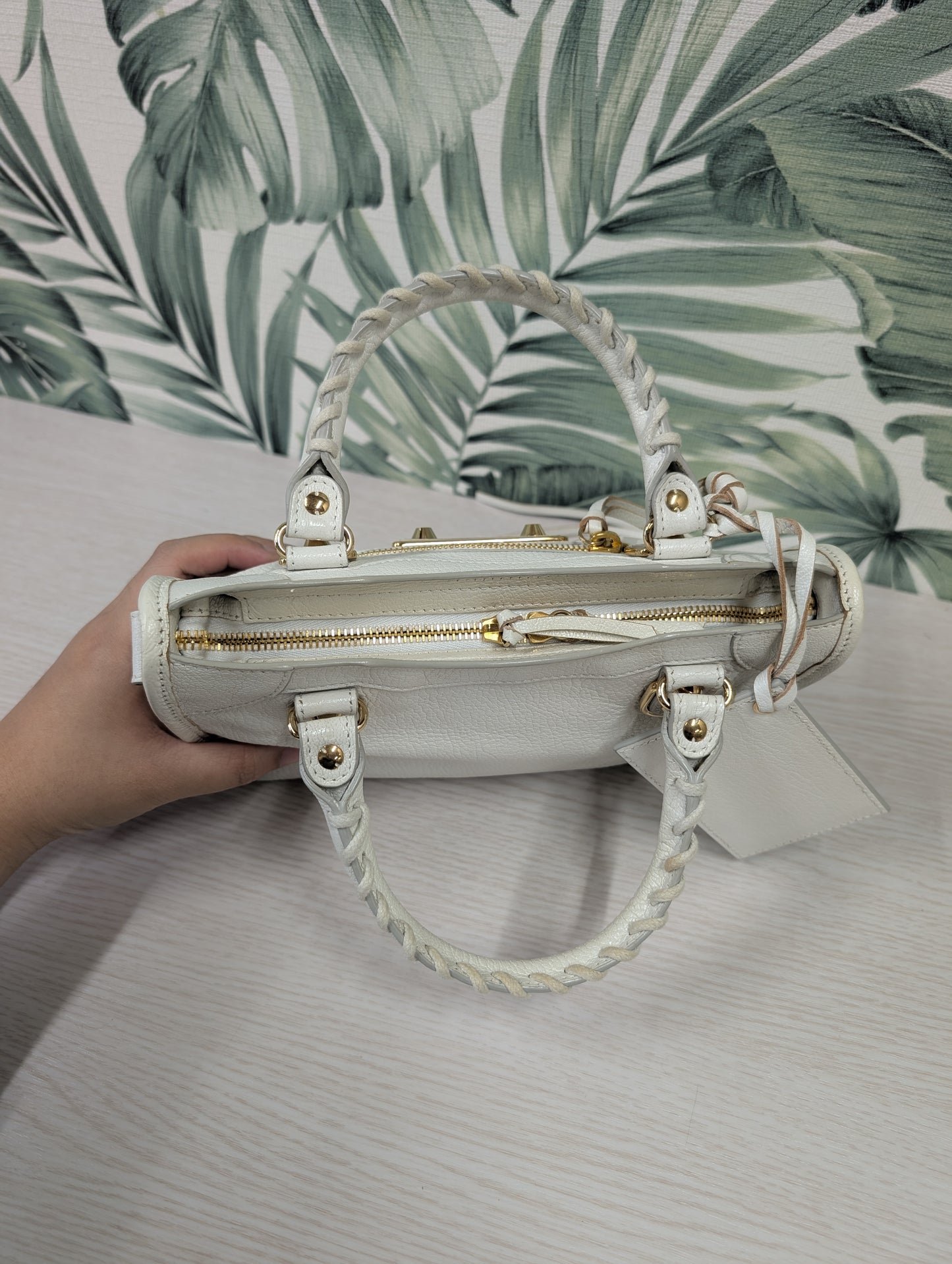 Chevre Gold Metallic Edge Hardware City Mini