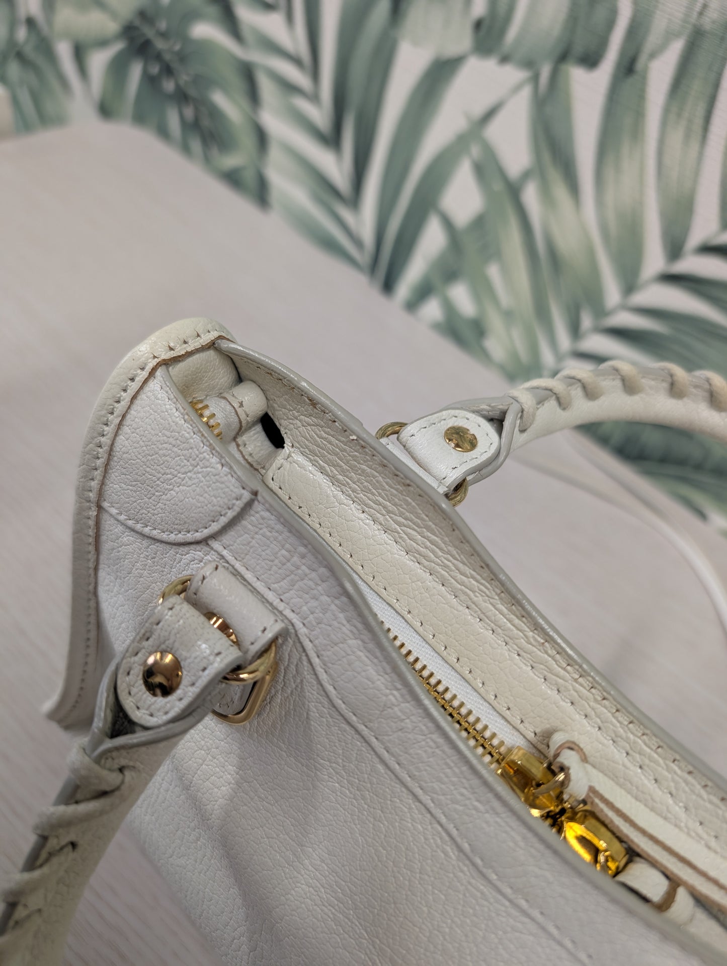 Chevre Gold Metallic Edge Hardware City Mini
