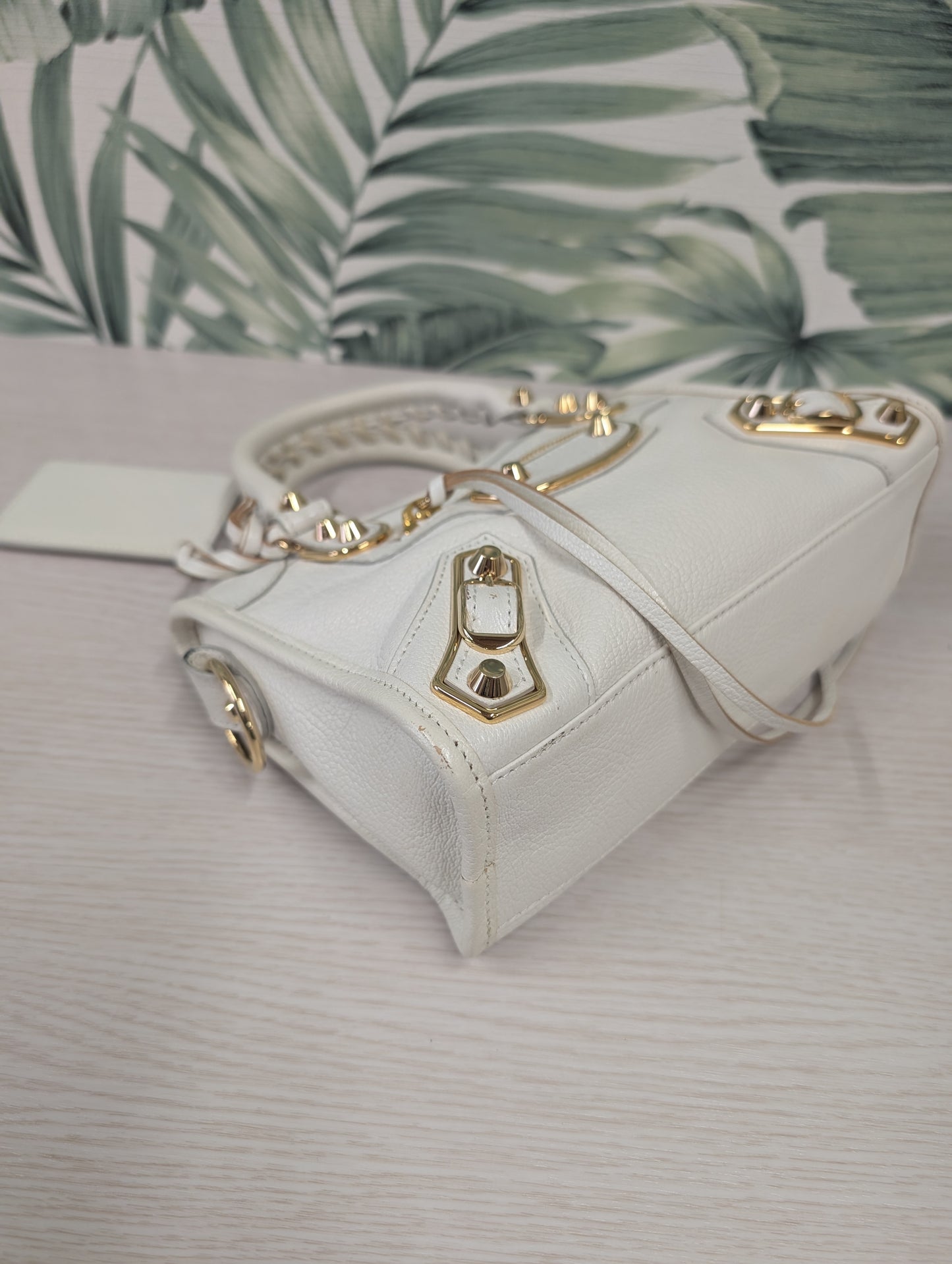 Chevre Gold Metallic Edge Hardware City Mini