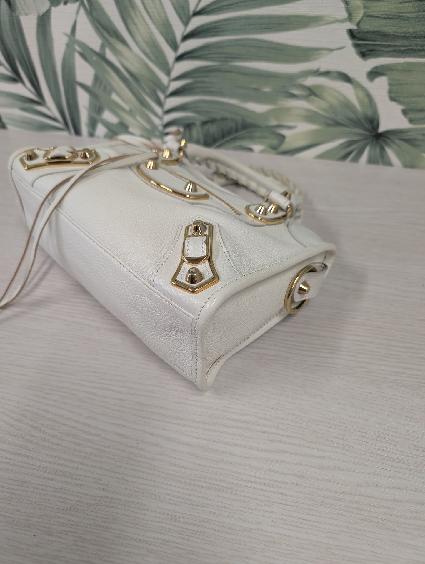 Chevre Gold Metallic Edge Hardware City Mini