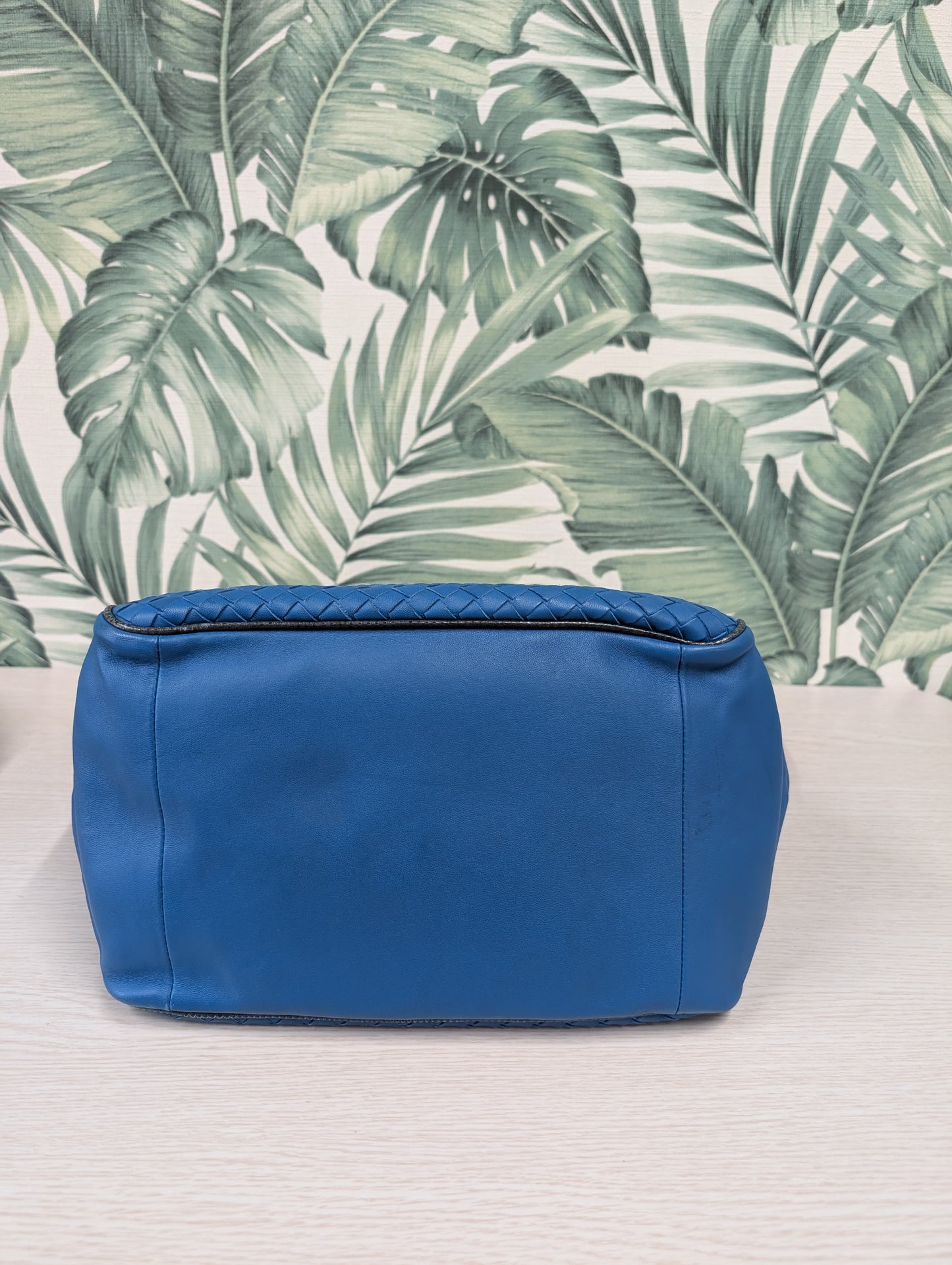 Veneta Belted Zip Chain Tote Intrecciato Nappa with Snakeskin