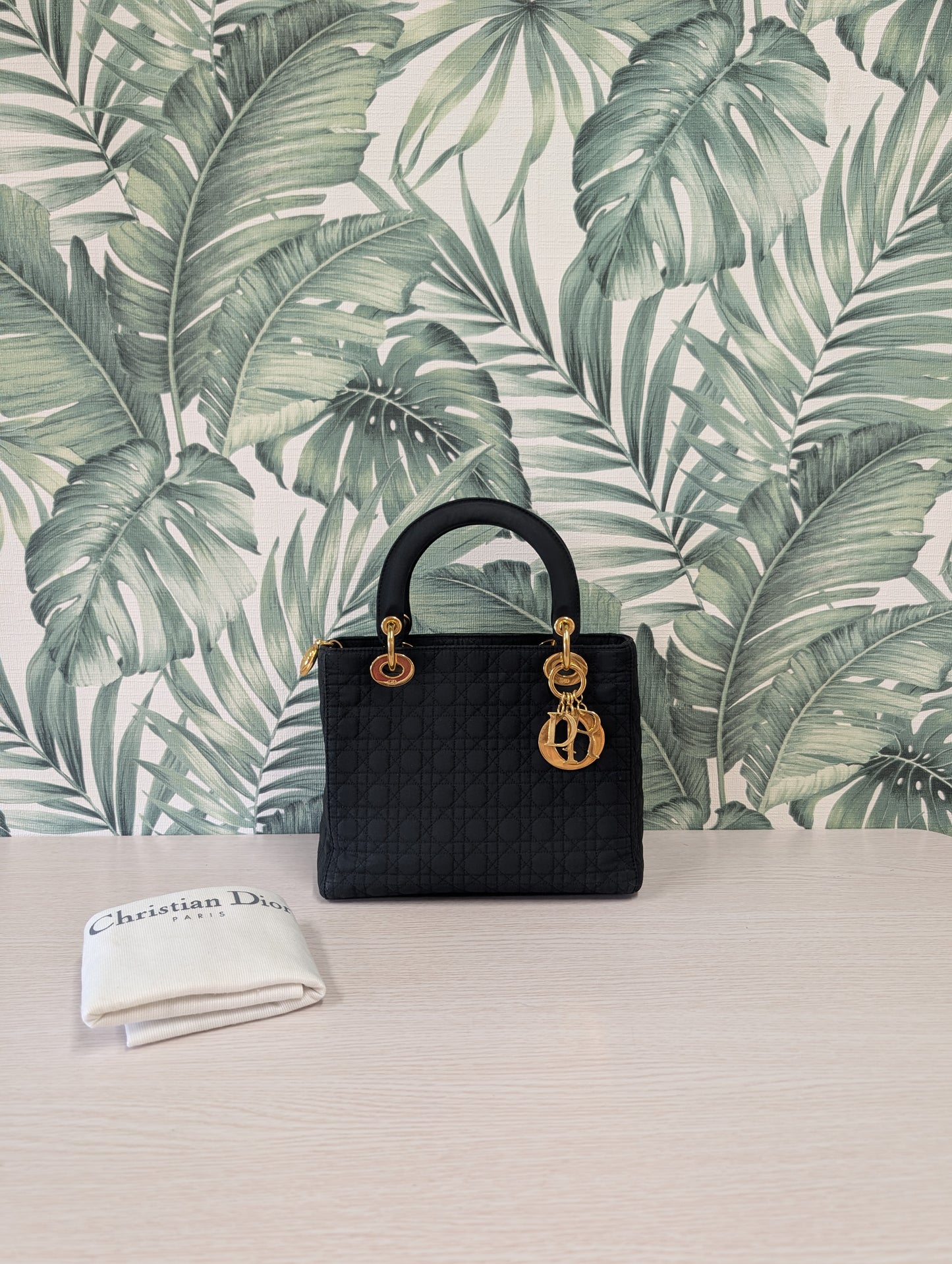 Vintage Lady Dior Quilted Nylon Medium