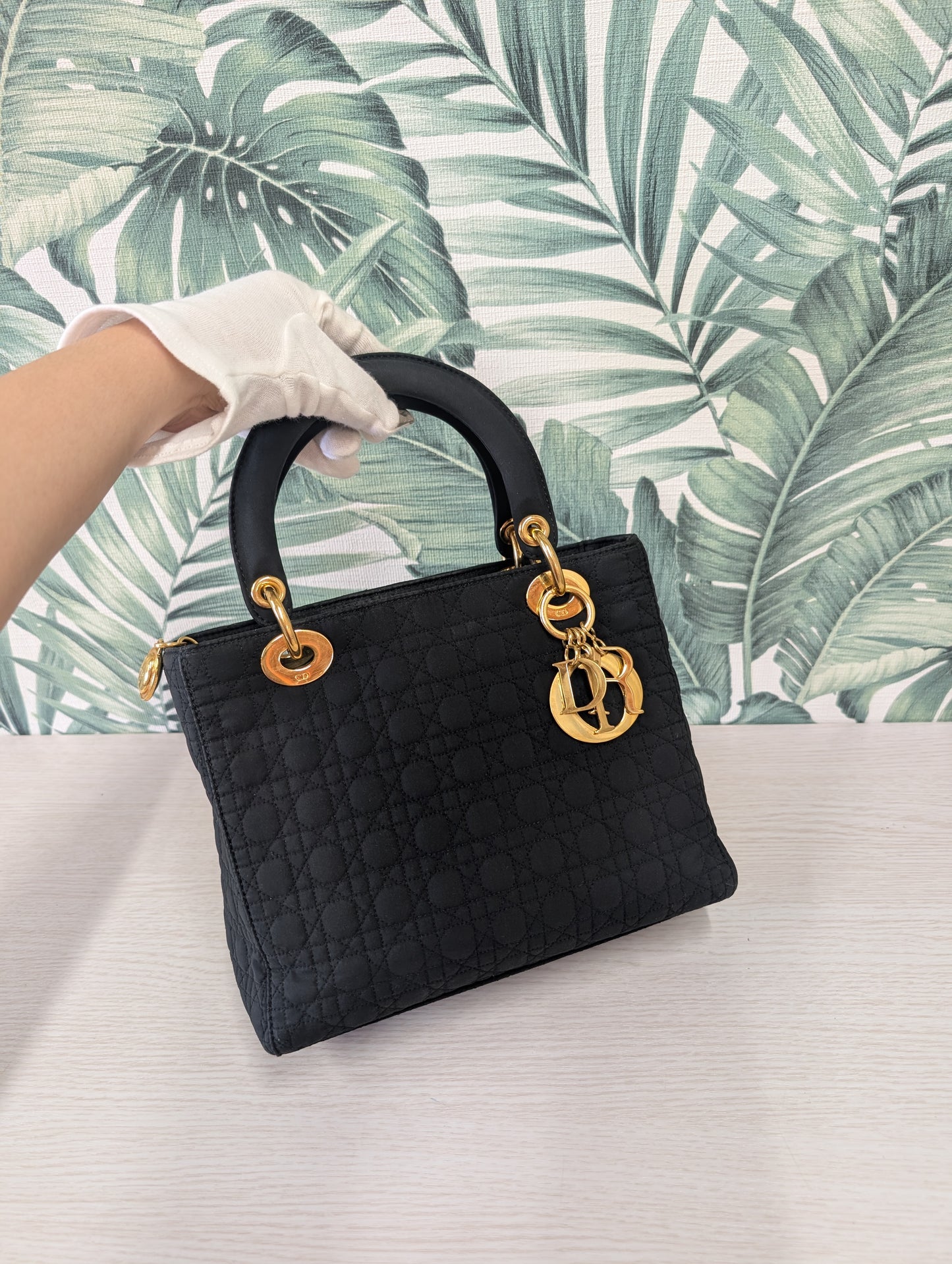 Vintage Lady Dior Quilted Nylon Medium