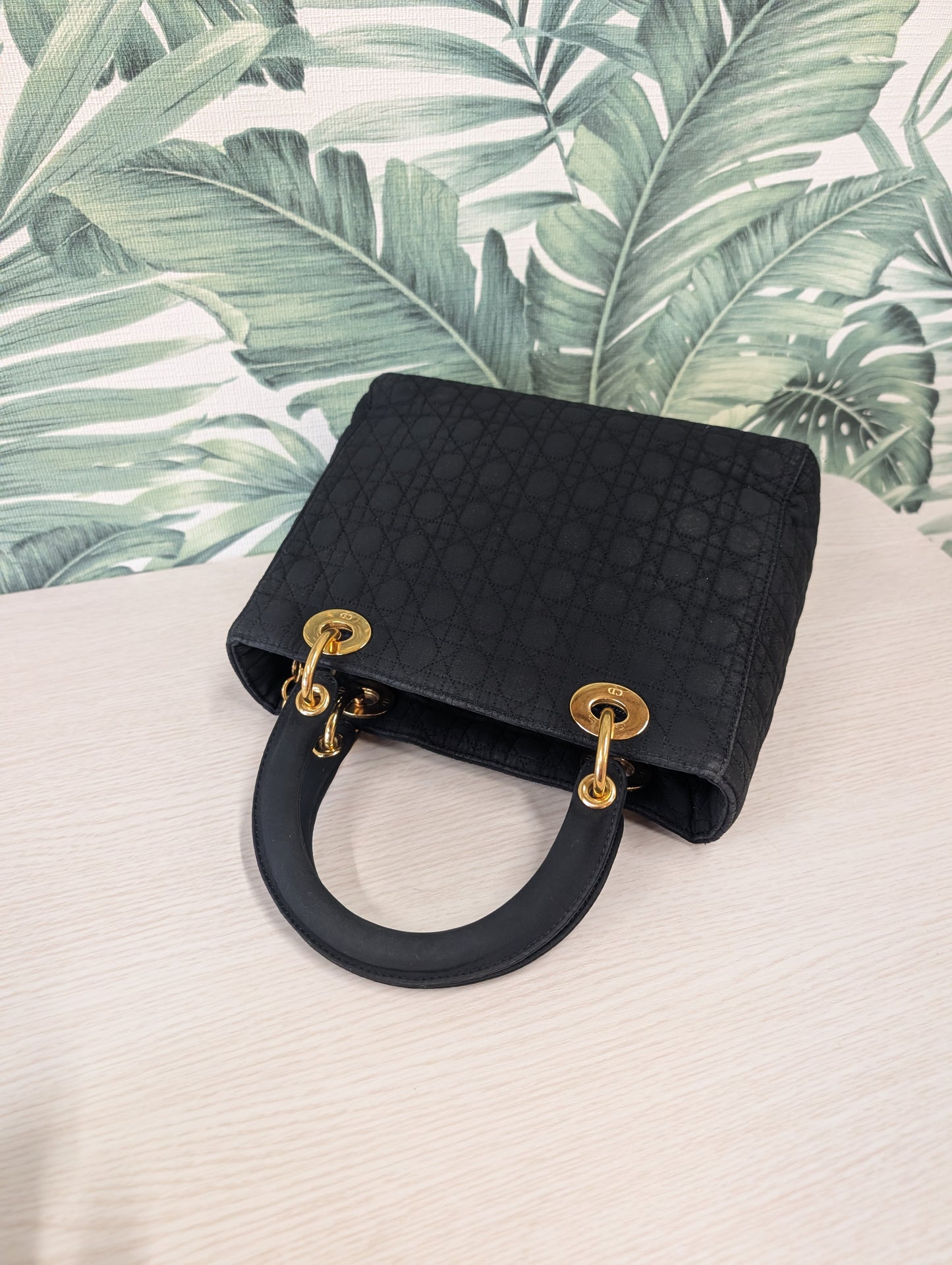 Vintage Lady Dior Quilted Nylon Medium