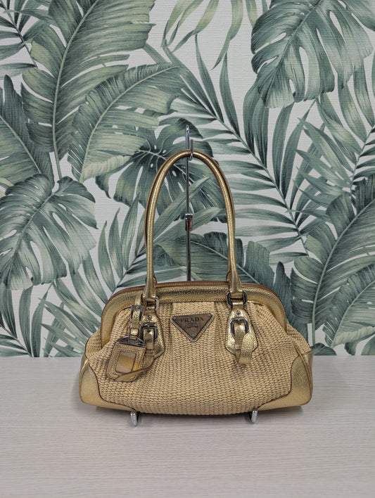 Woven Raffia in Gold