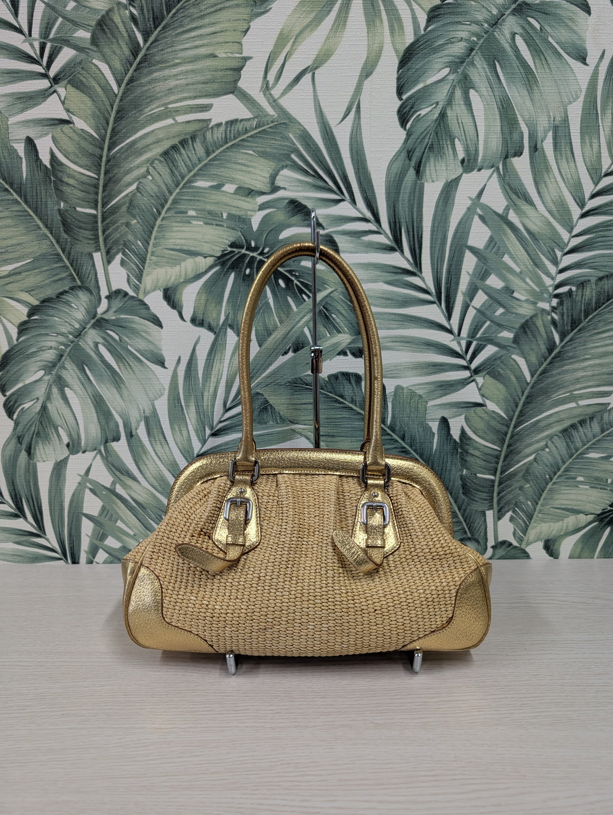 Woven Raffia in Gold