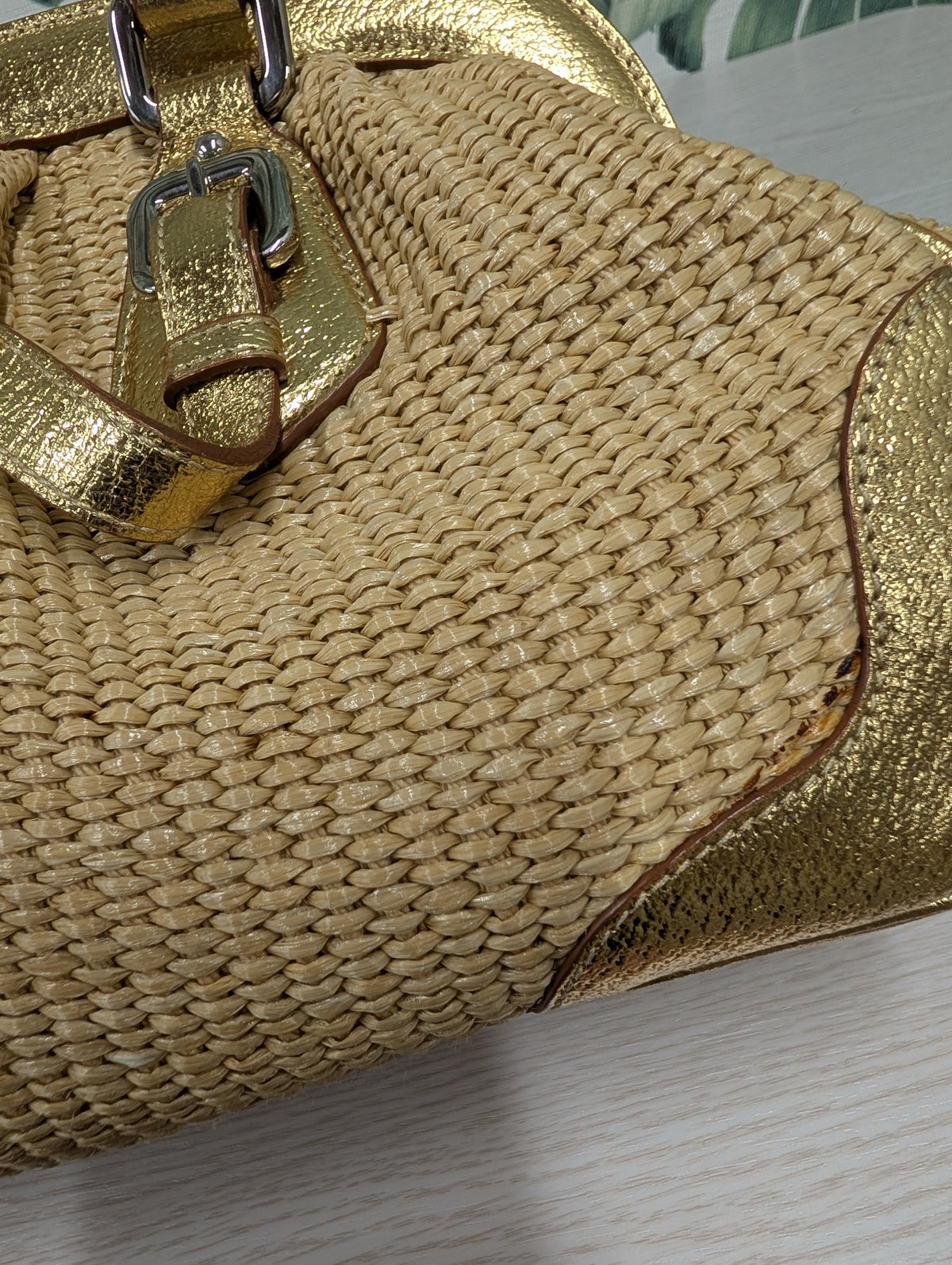 Woven Raffia in Gold