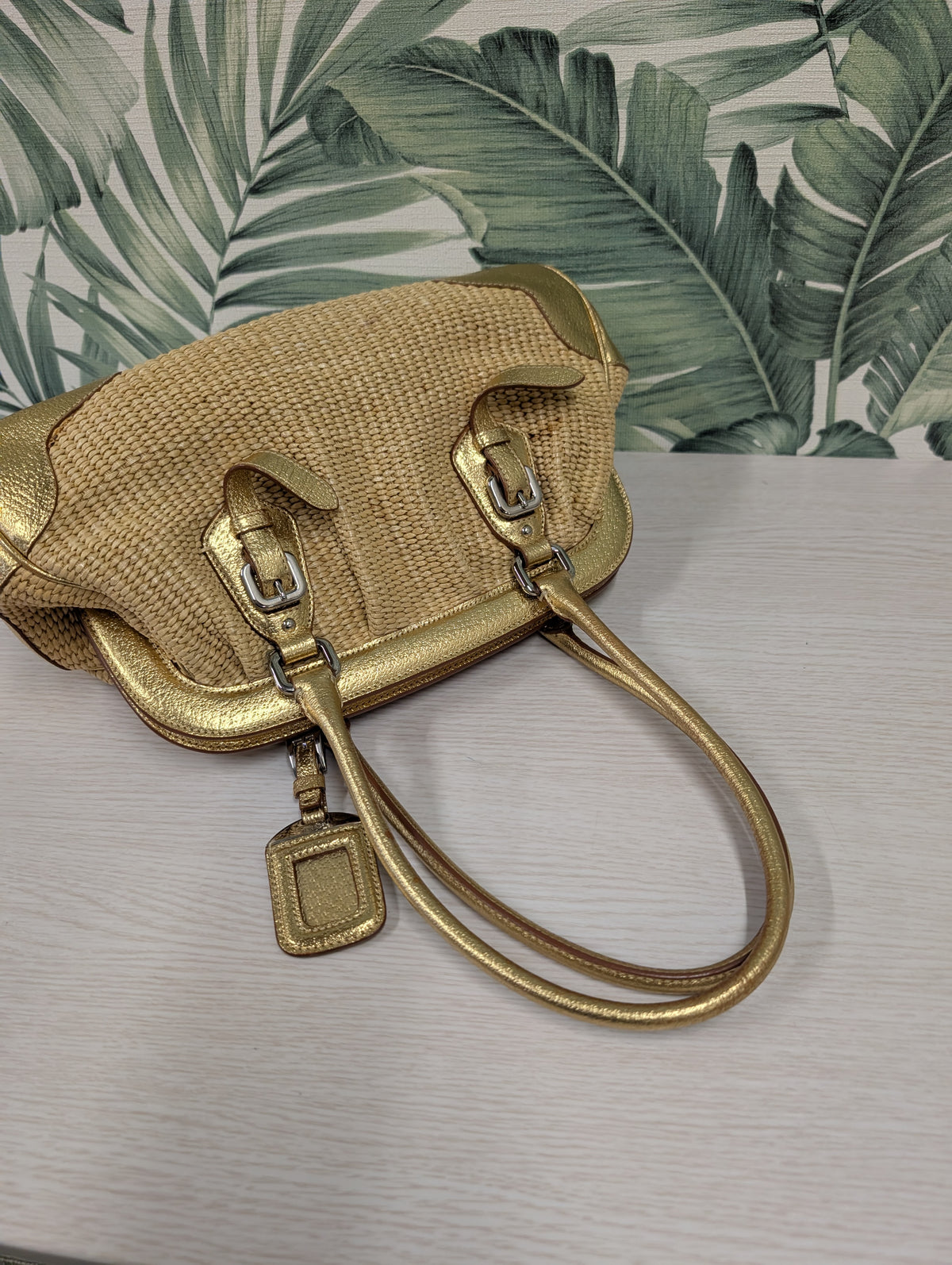 Woven Raffia in Gold
