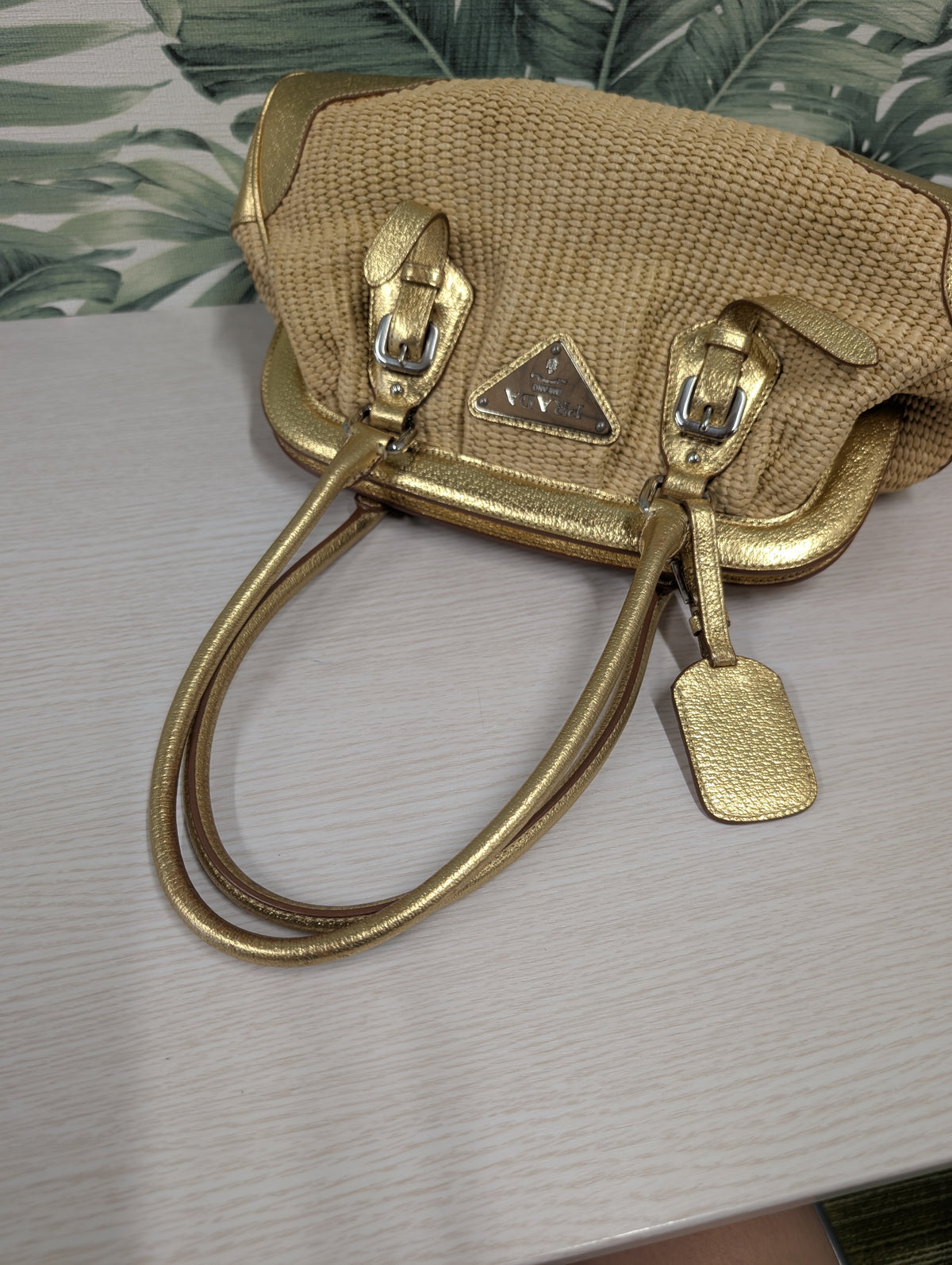 Woven Raffia in Gold