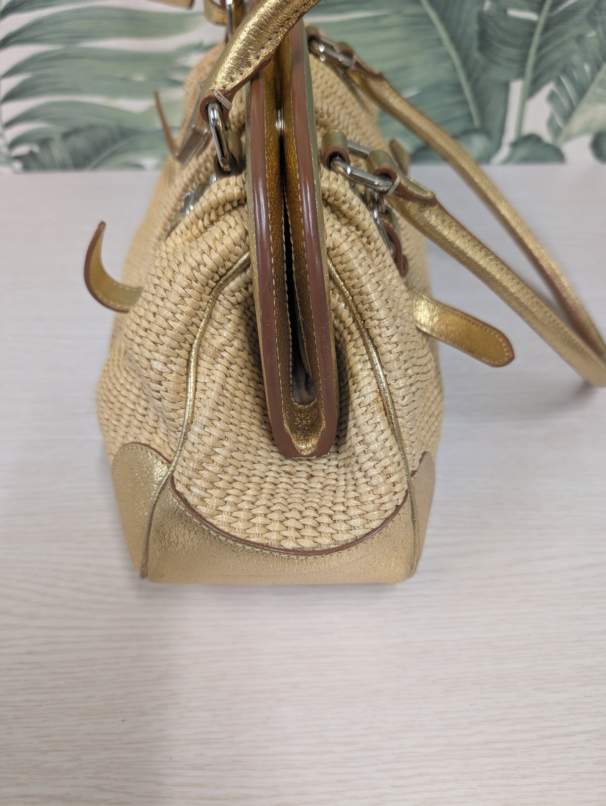 Woven Raffia in Gold