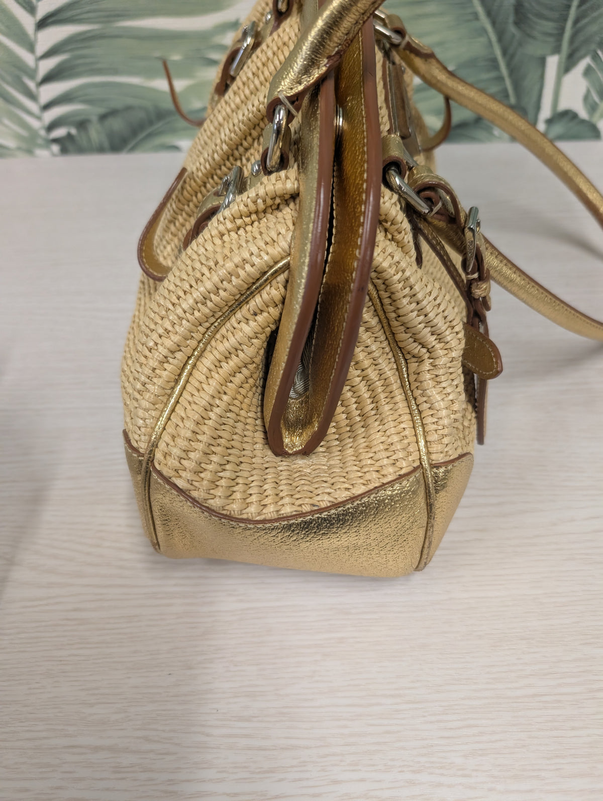 Woven Raffia in Gold
