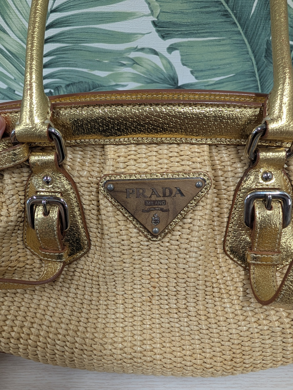 Woven Raffia in Gold