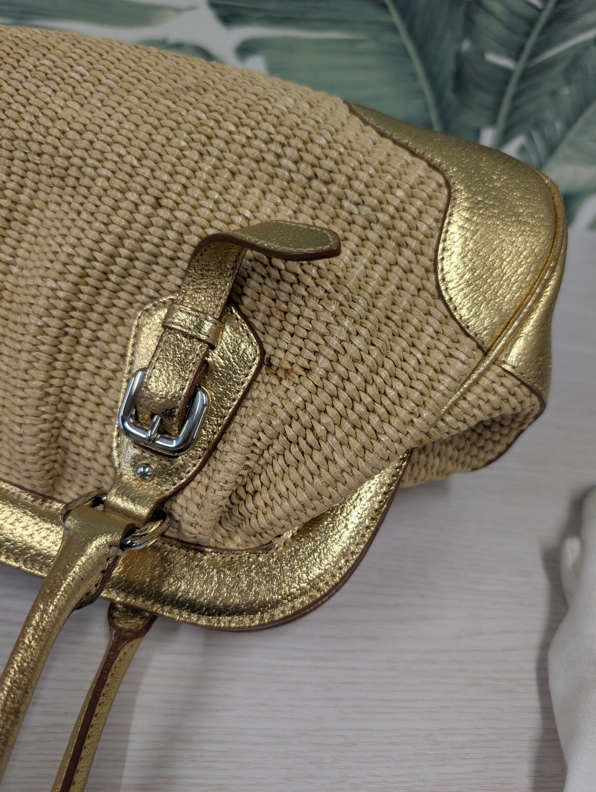 Woven Raffia in Gold