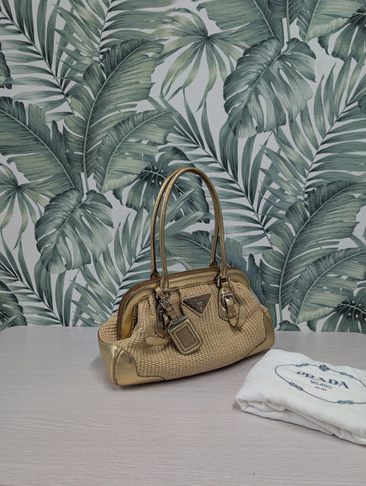 Woven Raffia in Gold