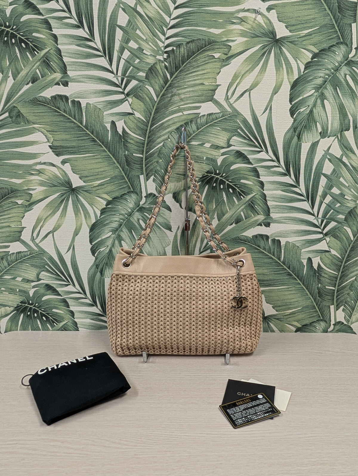CC Charm Tote Woven Caviar Large