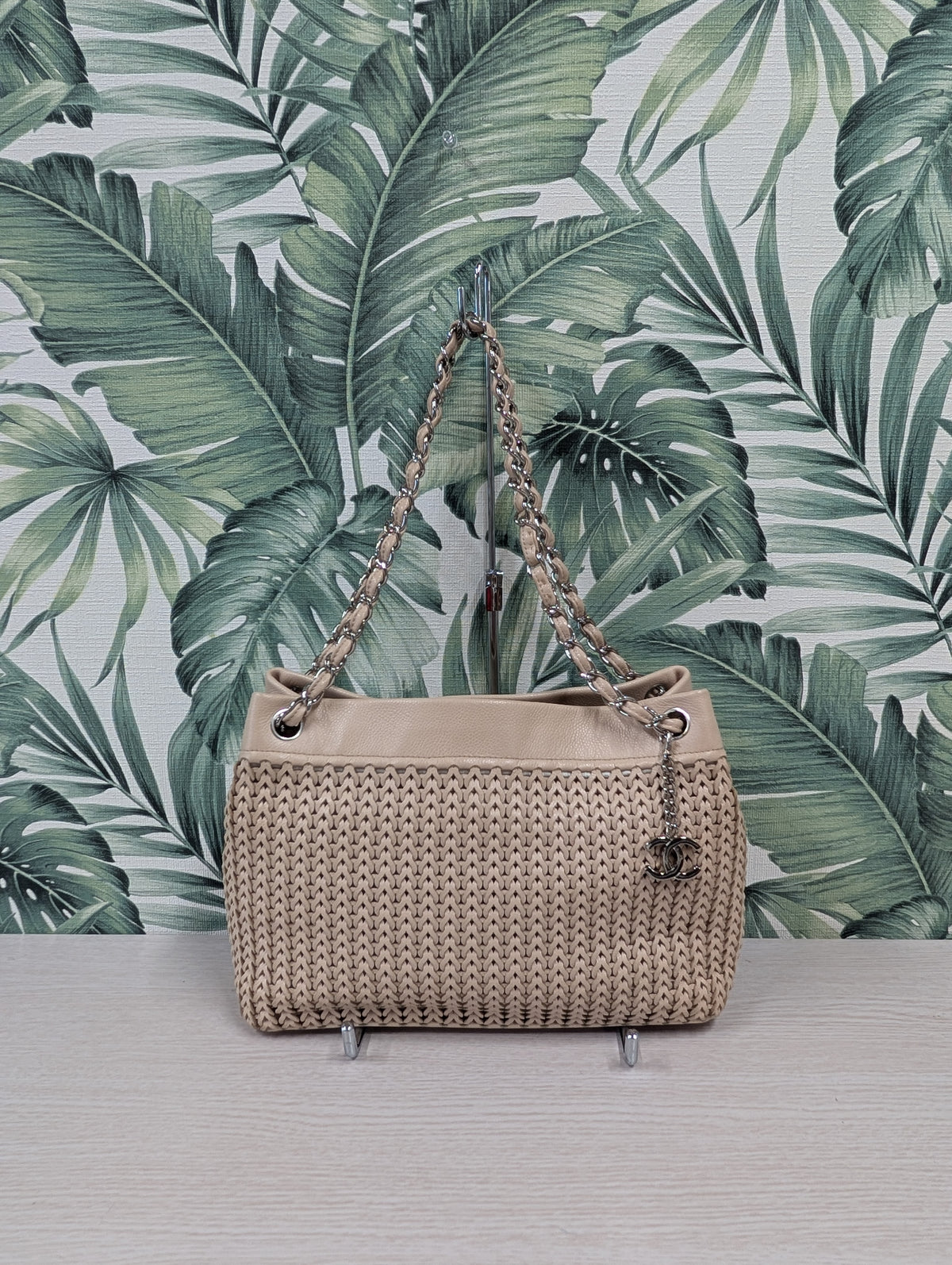 CC Charm Tote Woven Caviar Large