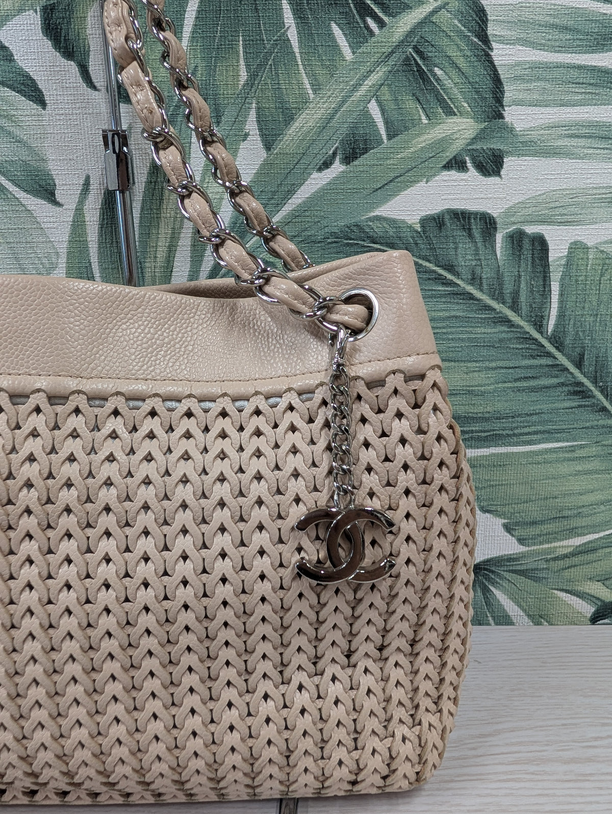 CC Charm Tote Woven Caviar Large