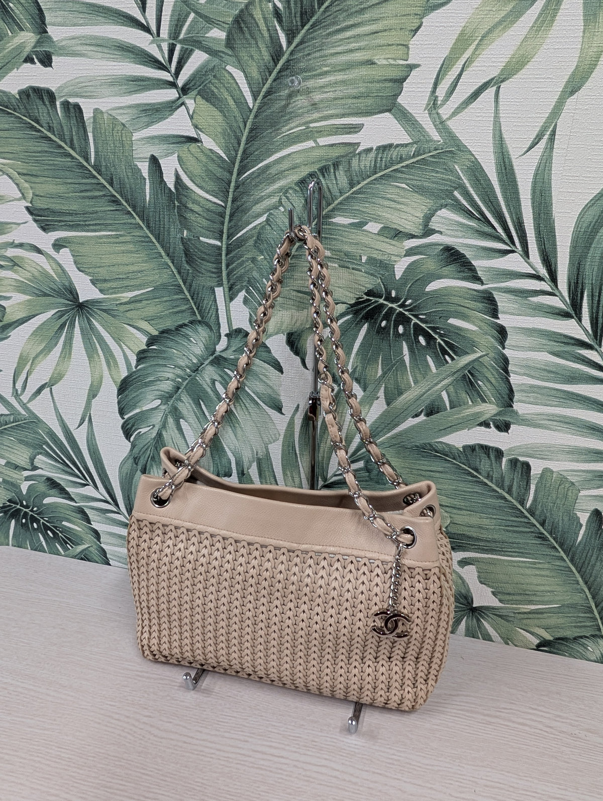 CC Charm Tote Woven Caviar Large