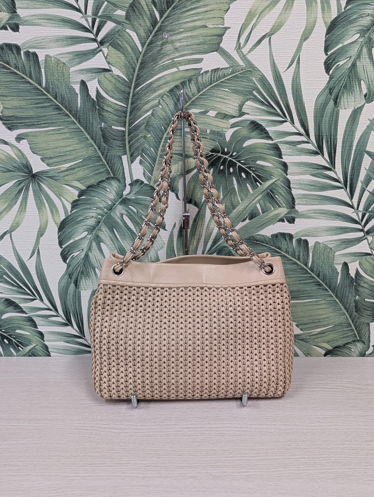 CC Charm Tote Woven Caviar Large