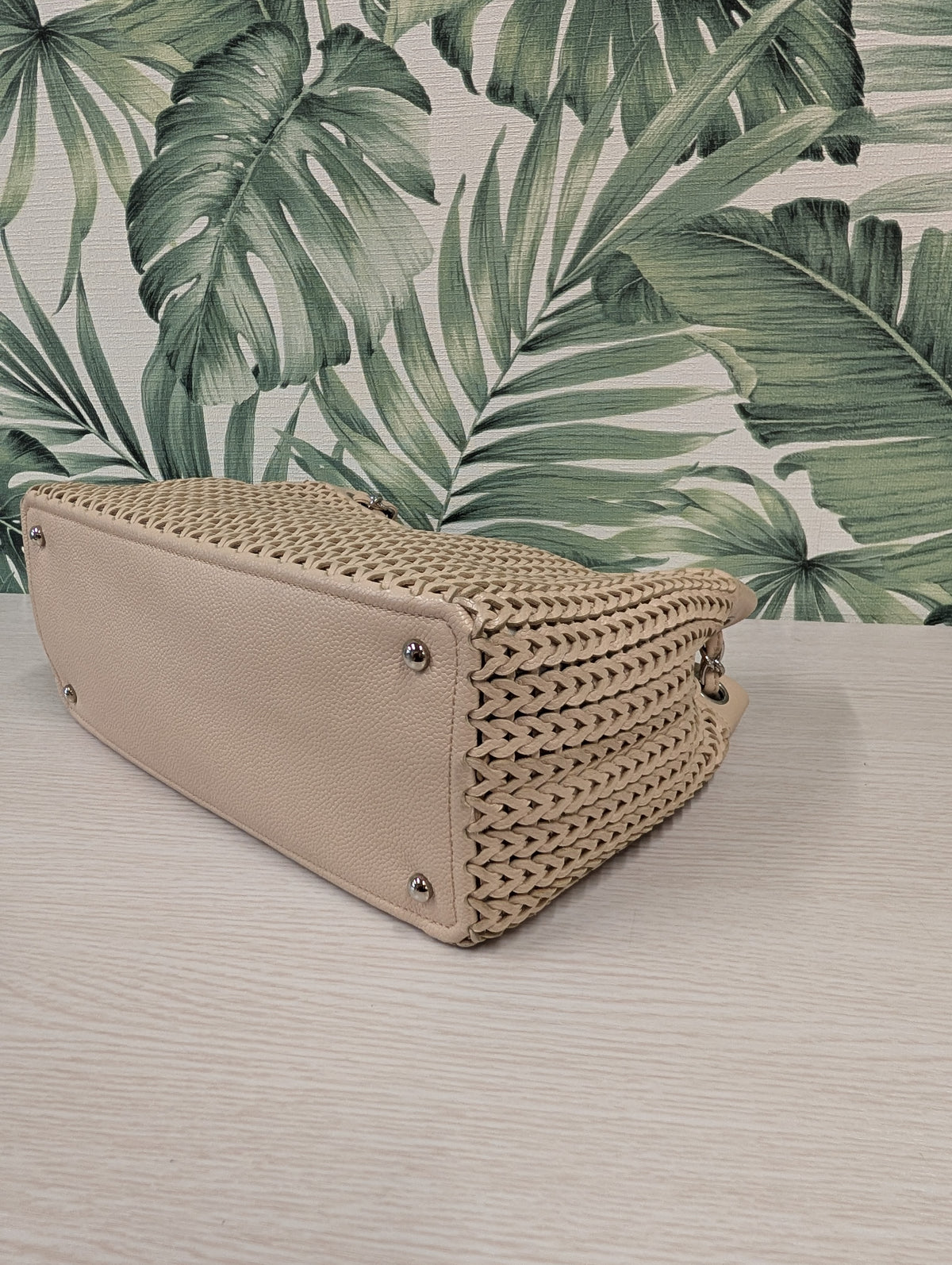 CC Charm Tote Woven Caviar Large