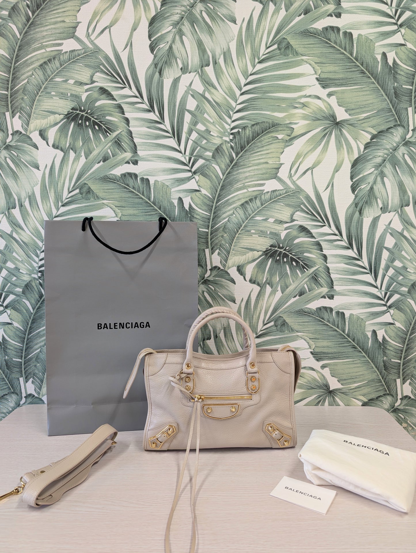 Chevre Gold Metallic Edge Hardware City Small